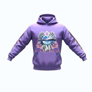 CAMPUS GOODS LA World‎ Tour Hoodie Vintage Purple 100 Cotton Eagle Graphic XL